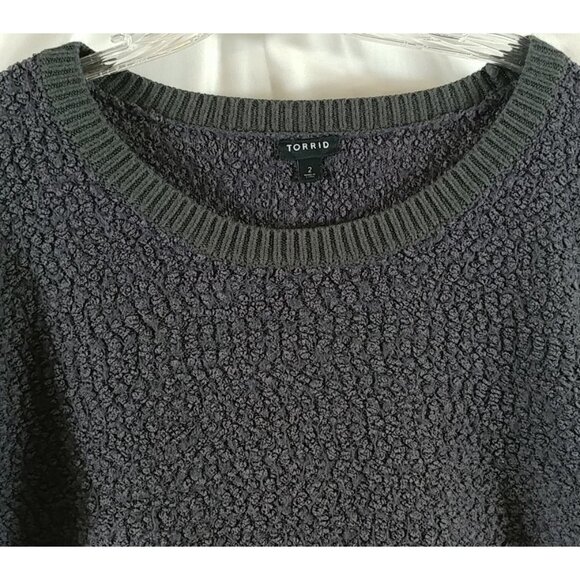Torrid Women's Black Long Sleeve Bulky Sherpa Pullover Sweater Plus Size 2X - Picture 2 of 8